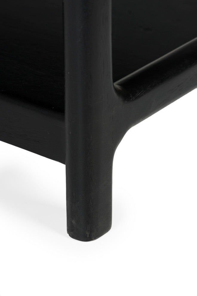 Chris Solid Wood Side Table - Charcoal