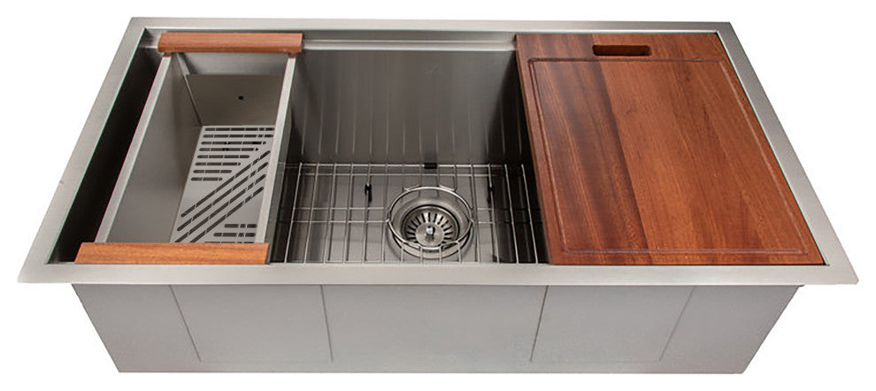 ZLINE Undermount Single Bowl Sink in Stainless Steel with Accessories