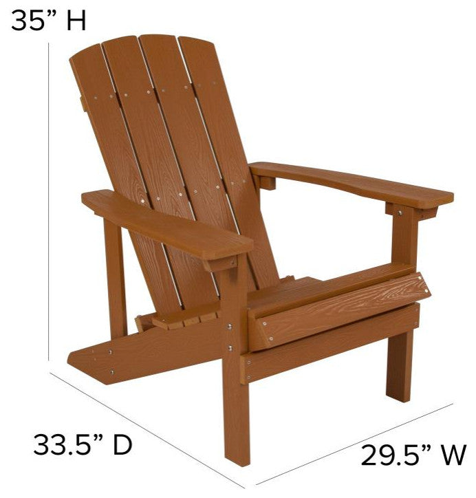 Charlestown Set of 2 Adirondack Chairs with Cushions, Teak/Cream