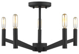 Vector 5-Light Semi-Flush Mount, Midnight Black