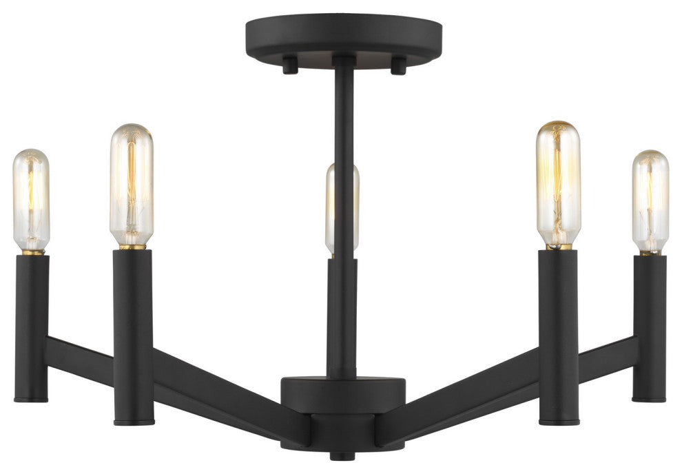 Vector 5-Light Semi-Flush Mount, Midnight Black
