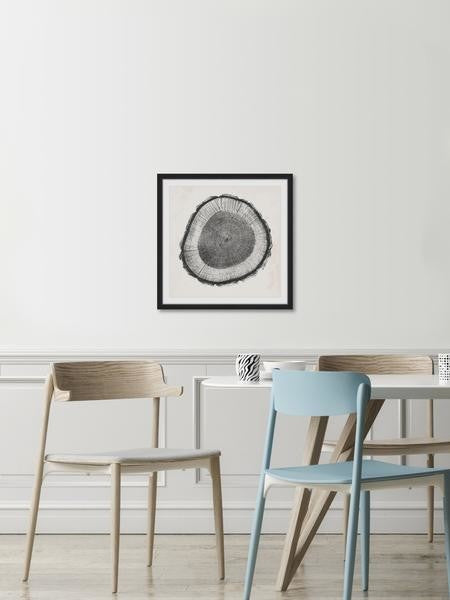 "Tree Ring II" Framed Painting Print, 12"x12"