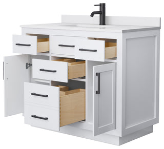 Beckett TK 42" Single Vanity,  Cultured Top, Black Trim