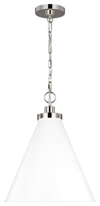 Generation Lighting, CP1271MWTPN, Medium Cone Pendant, Matte White
