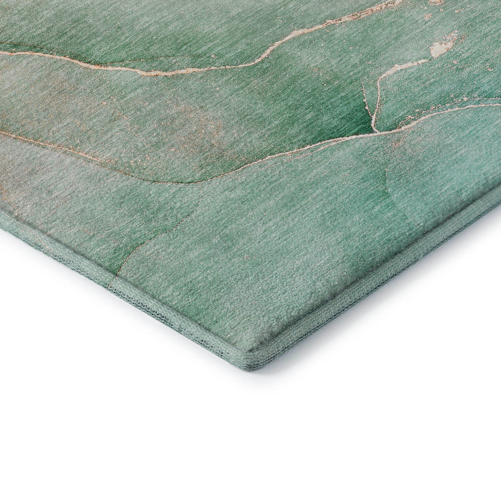Premium Machine Washable Mayfield AMF508 Teal 5' x 7'6" Rug