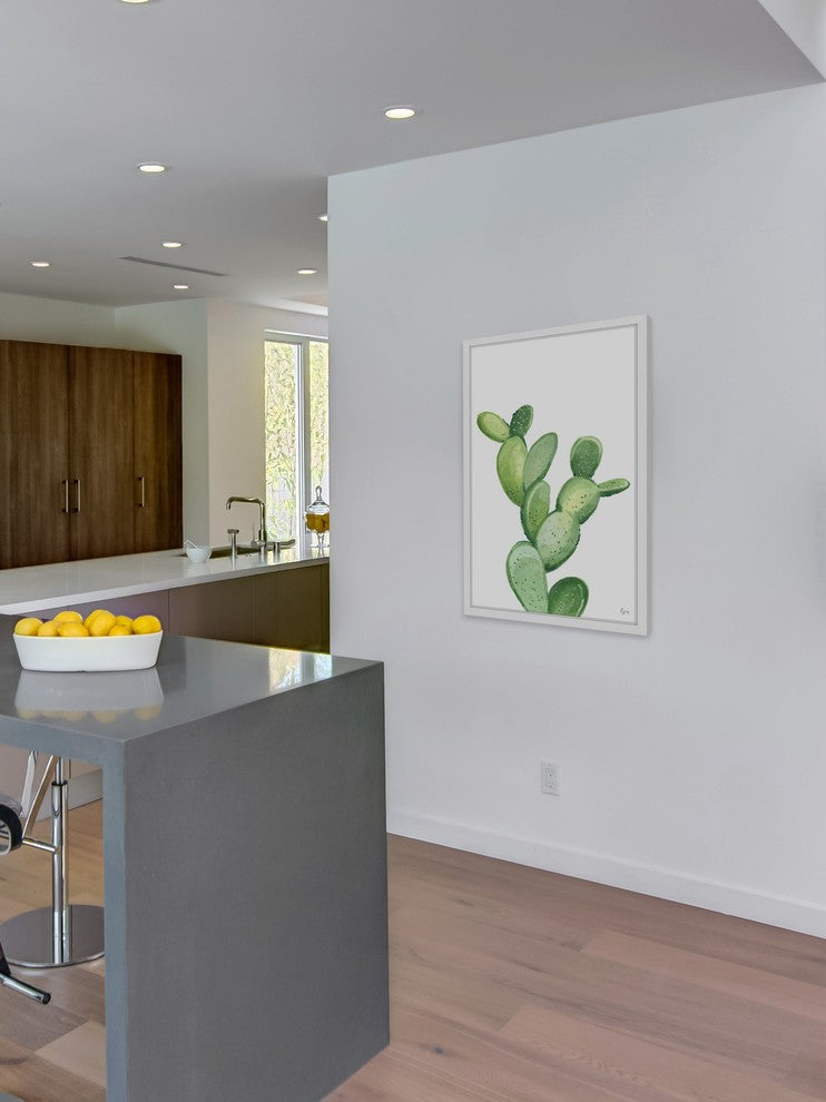 "Jade Cactus" Framed Painting Print, 24"x36"