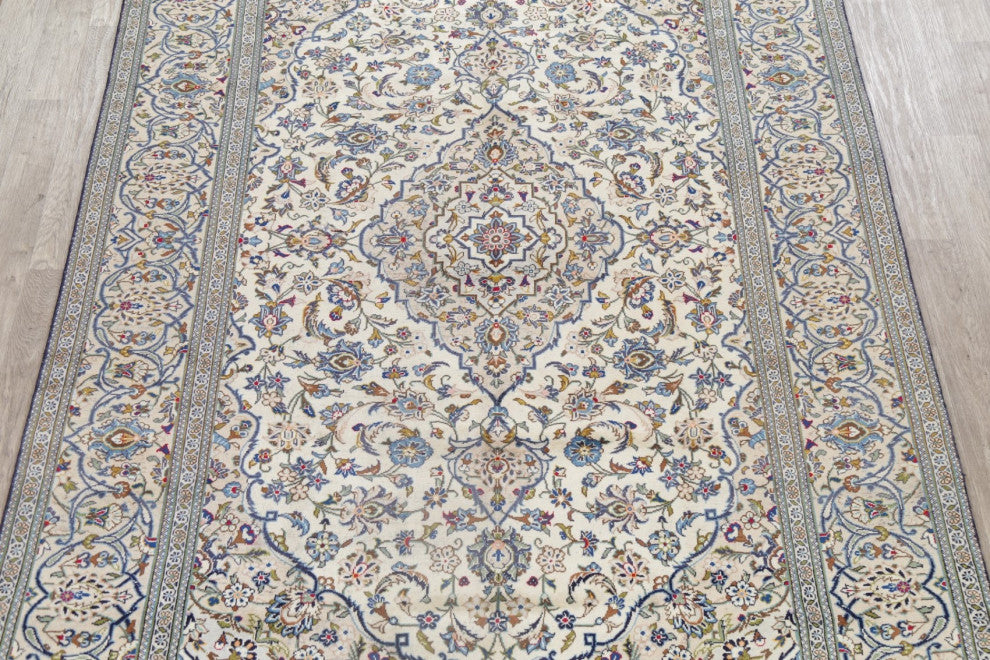 Consigned, Worn Oriental Vintage Traditional Persian Area Rug, Beige, 11'5"x8'1