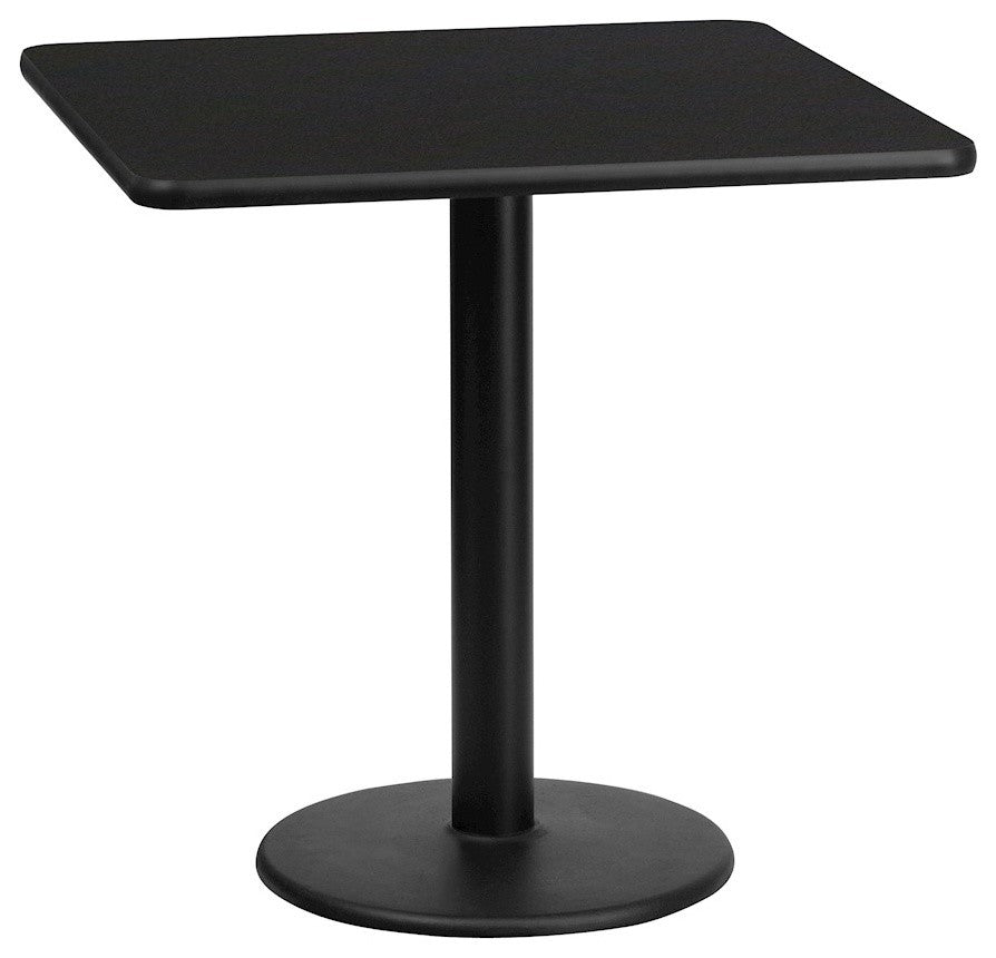 Square Black Table Top XU-BLKTB-2424-TR18-GG