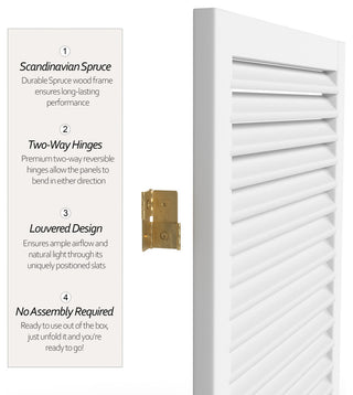 6' Tall Beadboard Divider, White, 6 Panels