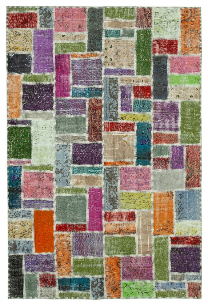 Rug N Carpet - Hand-Knotted Oriental 5' 9" x 8' 4" Vintage Patchwork Area Rug