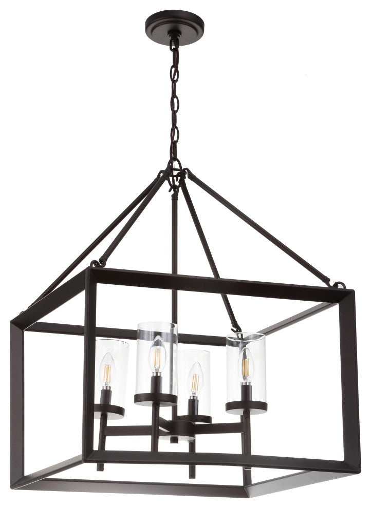 Anna Metal, Glass LED Pendant, Oil Rubbed Bronze, 21"