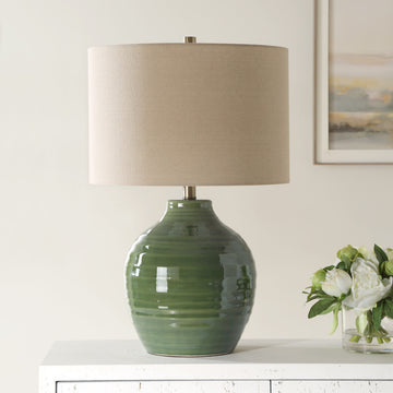 23" Coastal Green Table Lamp