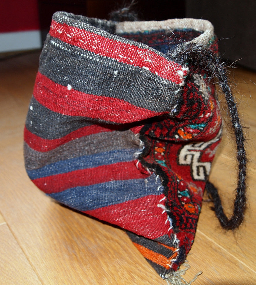 Handmade vintage Turkish Anatolian bag 1.1' x 1.1' ( 34cm x 34cm ) 1970