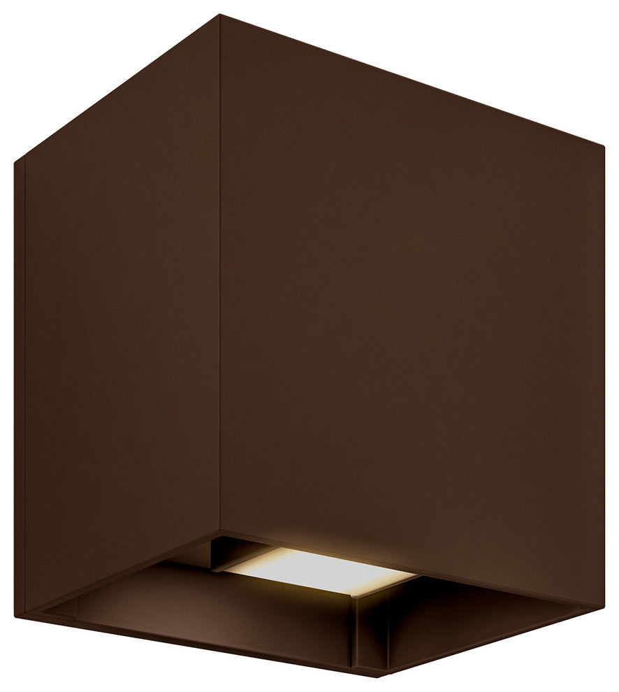 Dals Lighting Indoor/Outdoor Square Directional LED Wall Sconce, Bronze
