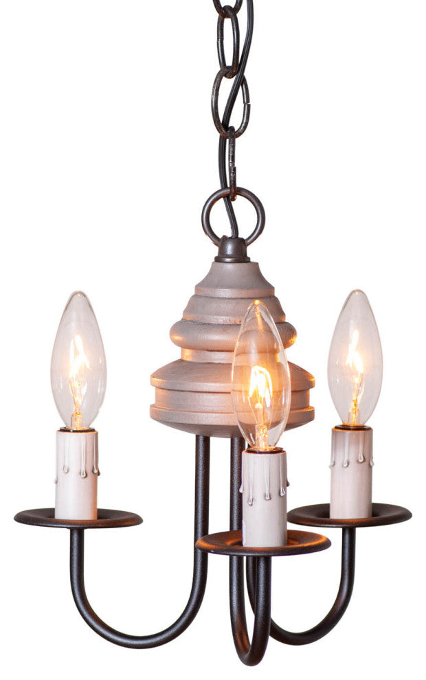Irvins Country Tinware Bellview Chandelier in Earl Gray - 3 Light