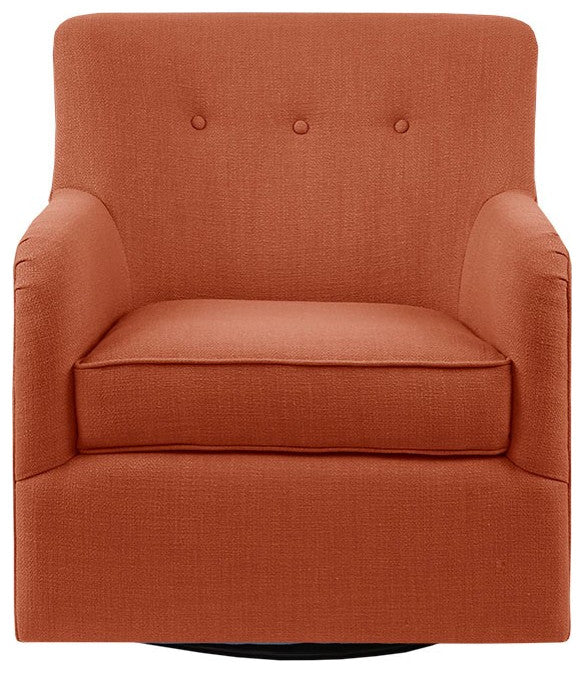 Madison Park Adele Mid Back Round Arm Motion Chair, Spice Orange