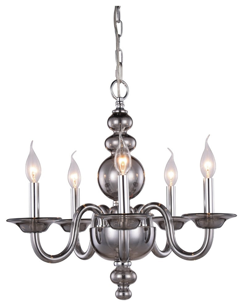 Elegant Lighting Champlain Collection Chandelier, Silver Shade