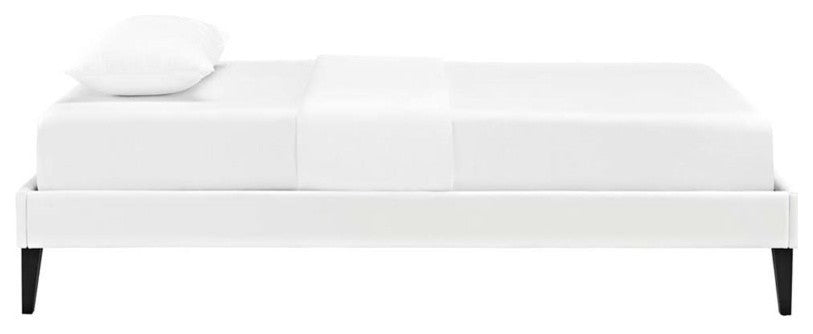 Modway Bedroom Sharon Twin Vinyl Bed Frame With Squared Tapered Legs