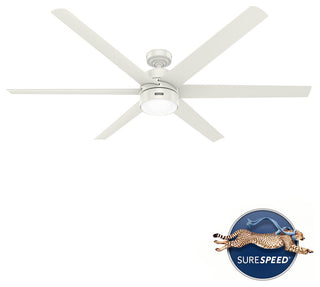 Hunter 72" Solaria Fresh White Ceiling Fan, LED Light Kit, Wall Control