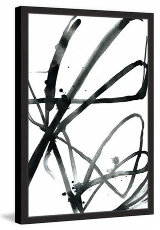 "Black Strokes" Framed Painting Print, 20"x30"