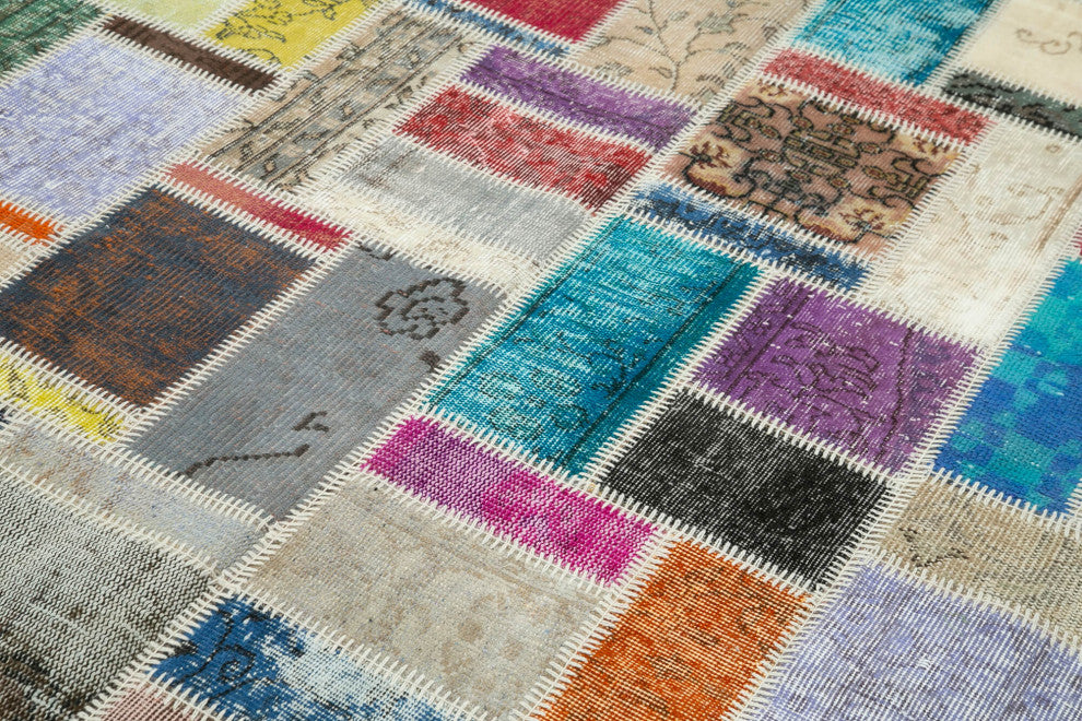 Rug N Carpet - Handwoven Anatolian 5' 8" x 7' 10" Wool Patchwork Area Rug