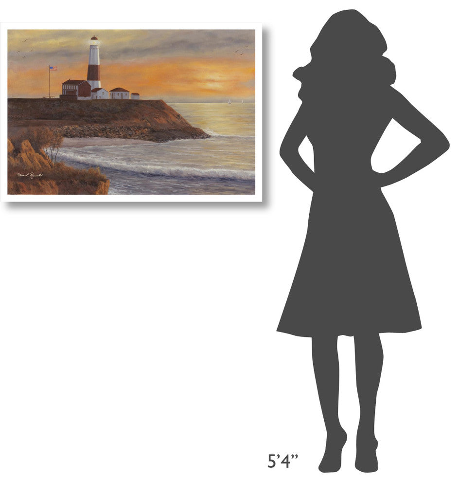 "Montauk Lighthouse Sunset" Digital Paper Print by Diane Romanello, 38"x26"
