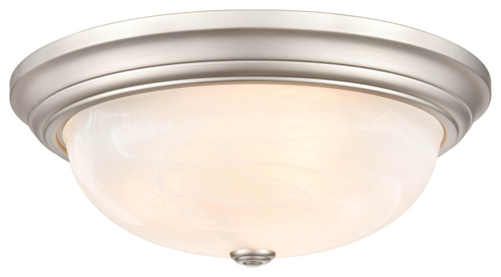 3 Light 5.5" Tall Satin Nickel Flushmount
