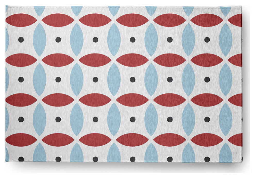 Geometric Spring Chenille Rug, Ligonberry Red, 2'x3'