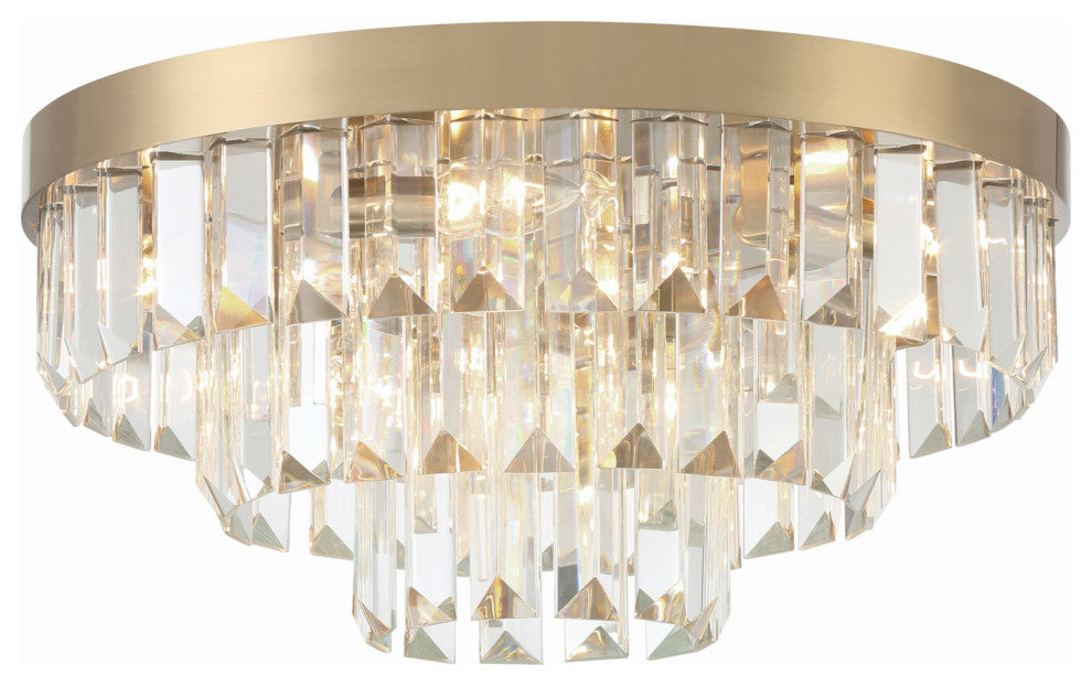 Crystorama Lighting Group HAY-1403 Hayes 8 Light 18"W Flush Mount - Aged Brass