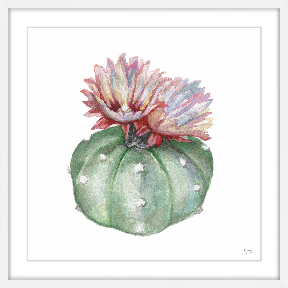 "Rainbow Cacti" Framed Painting Print, 18"x18"