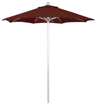 7.5' Silver Anodized Push Lift Aluminum Umbrella, Terrace Adobe Olefin
