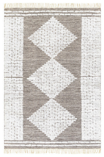 Surya Salinas SLS-2302 8'x10' Rug, White/Dark Brown/Beige