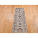 Light Gray Afghan Super Kazak Geometric Design Hand Knotted Wool Rug 2'10"x8'