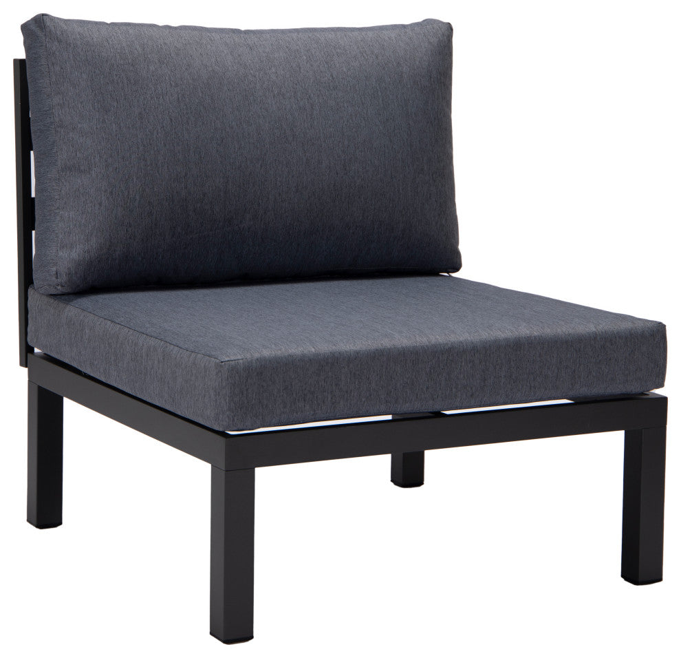 LeisureMod Hamilton 6-Piece Modular Patio Sectional Set With Cushion, Blue