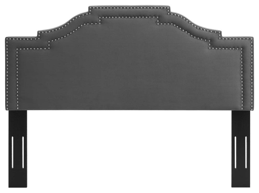Lucia King/California King Performance Velvet Headboard-Charcoal