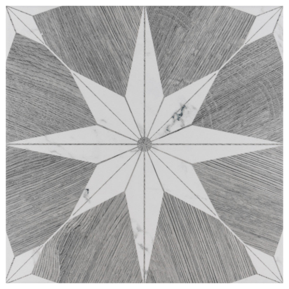 Llama Stella Loire Verso Silver Smoke Porcelain Floor and Wall Tile Sample