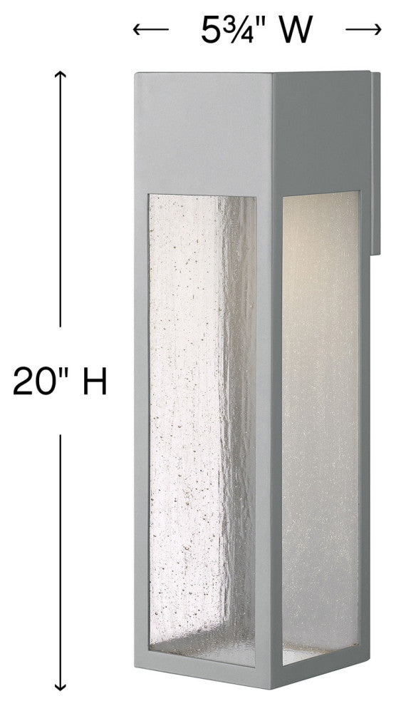 Hinkley Rook Medium Wall Mount Lantern, Titanium