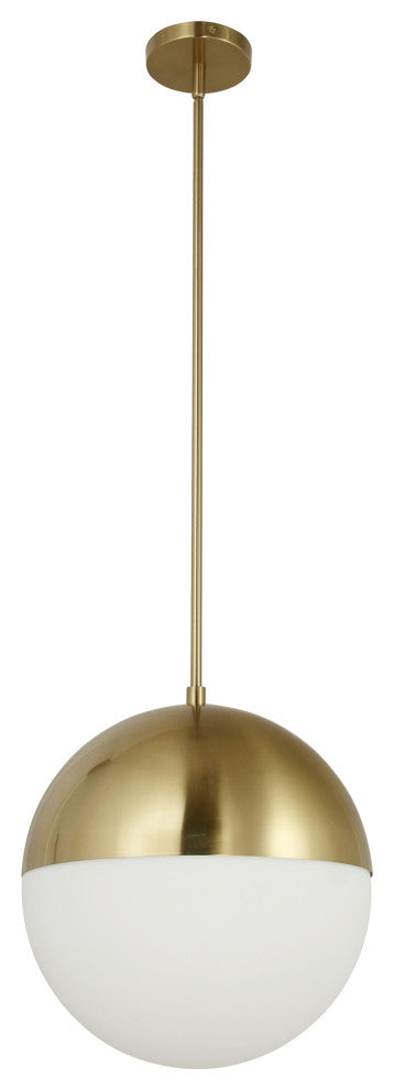 Dayana Transitional 3 Light Aged Brass White Metal Pendant