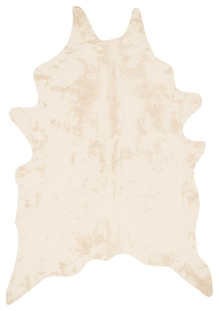 Southwestern Faux Cowhide Grand Canyon Area Rug, Ivory, 3'10"x5'