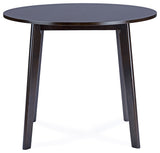 Debbie Mid-Century Dark Brown Wood Round Dining Table