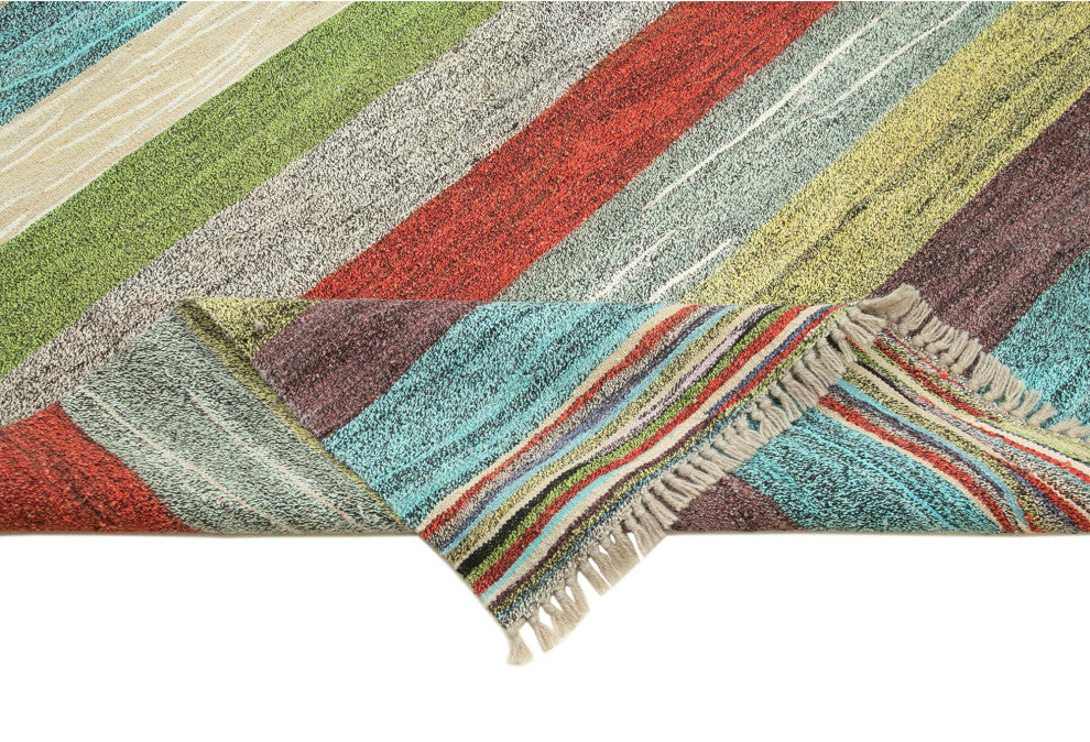 Rug N Carpet - Handwoven Turkish 8' 6'' x 10' 10'' Flatweave Wool Kilim Rug