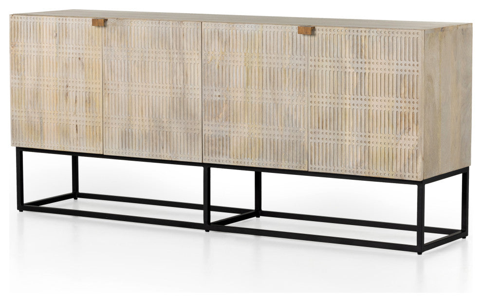 Kelby Sideboard-Light Wash Carved Mango