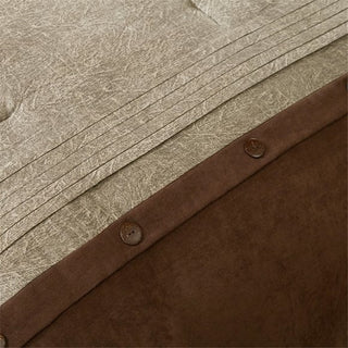 Madison Park Microsuede Printed-Pieced 7-Piece Comforter Set, Queen