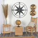 40" Washed Nautical Metal Compass Wall Art Decor