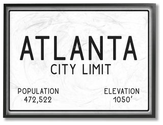 Atlanta City Limit, 11"x14", Framed Giclee Texturized Art
