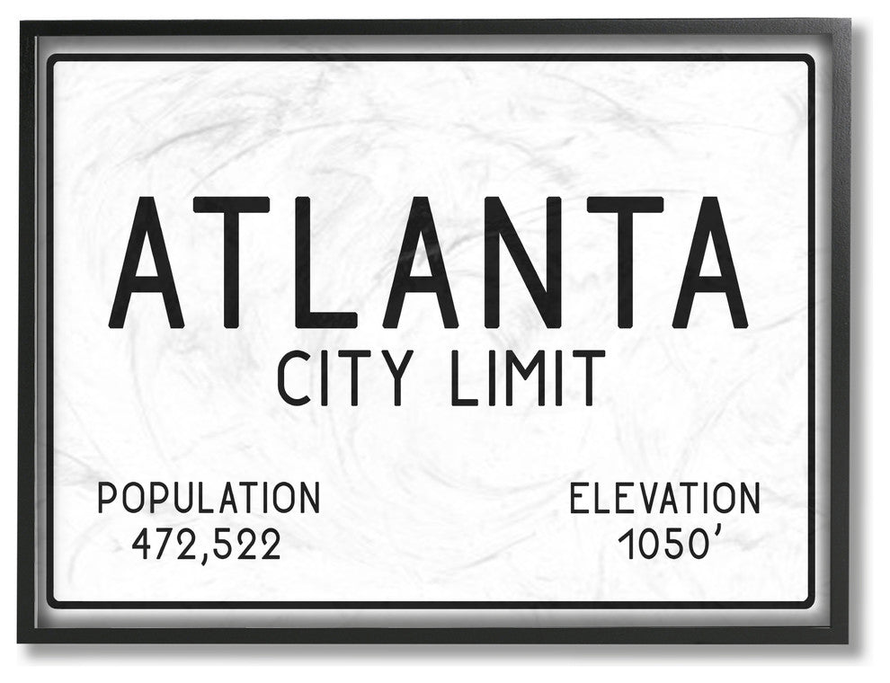 Atlanta City Limit, 11"x14", Framed Giclee Texturized Art