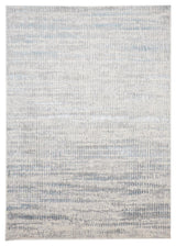 Weave & Wander Aurelian Modern Metallic Distressed Rug, Ivory/Silver, 5'x8'