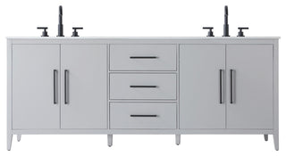 Home Living 84" Double Bathroom Vanity, Grey
