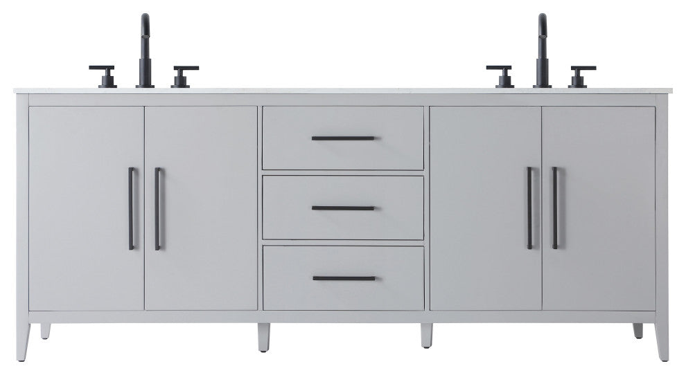 Home Living 84" Double Bathroom Vanity, Grey
