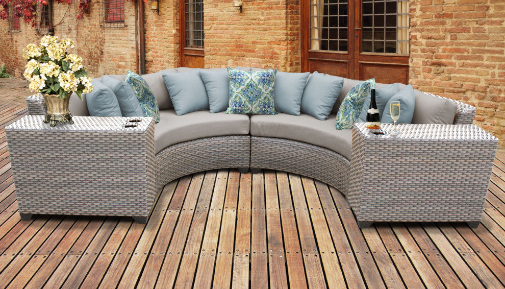 Florence 4 Piece Outdoor Wicker Patio Furniture Set 04c